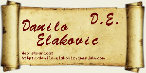 Danilo Elaković vizit kartica